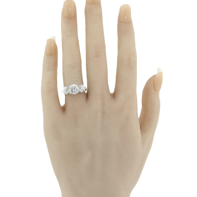 4.01ct Diamond Trilogy Ring GIA D Colour - 2