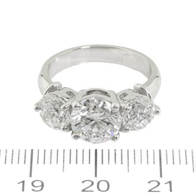4.01ct Diamond Trilogy Ring GIA D Colour - 6