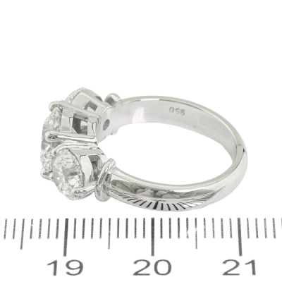4.01ct Diamond Trilogy Ring GIA D Colour - 7