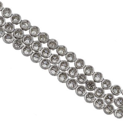 10.01ct Diamond 3 Row Tennis Necklace - 7
