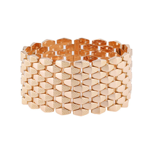 Articulated Wide Gold Bracelet, 18ct 69.7g
