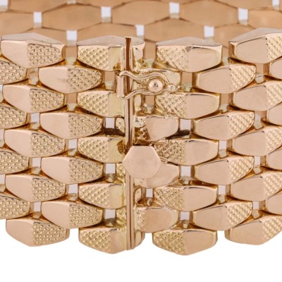 Articulated Wide Gold Bracelet, 18ct 69.7g - 4
