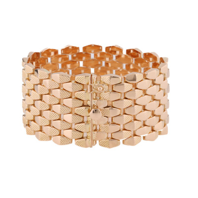 Articulated Wide Gold Bracelet, 18ct 69.7g - 6