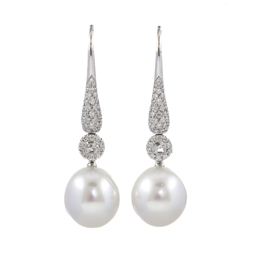 Autore 11.9mm South Sea Pearl & Diamond Earrings