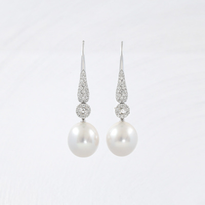 Autore 11.9mm South Sea Pearl & Diamond Earrings - 5