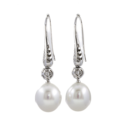 Autore 11.9mm South Sea Pearl & Diamond Earrings - 4