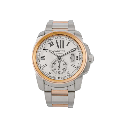 Calibre de Cartier 18ct Rose Gold & Stainless Steel