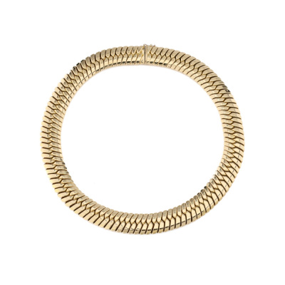 Herringbone Gold necklace, 18ct 124.3g - 2