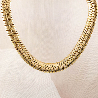 Herringbone Gold necklace, 18ct 124.3g - 7