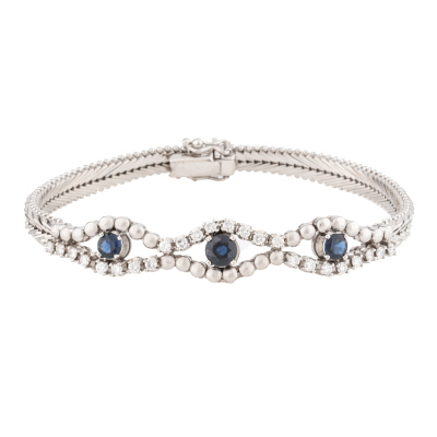 1.30ct Sapphire & Diamond Gold bracelet