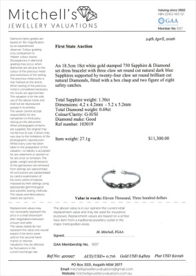 1.30ct Sapphire & Diamond Gold bracelet - 4