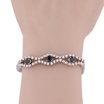 1.30ct Sapphire & Diamond Gold bracelet - 6