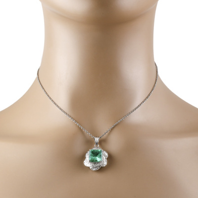 4.30ct Colombian Emerald & Diamond Pendant - 7
