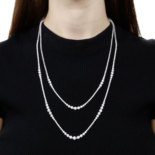 10.25ct Diamond Double Strand 4 Way Necklace