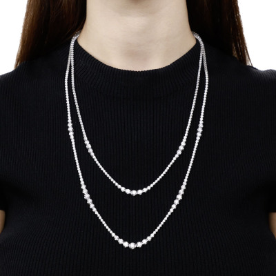 10.25ct Diamond Double Strand 4 Way Necklace