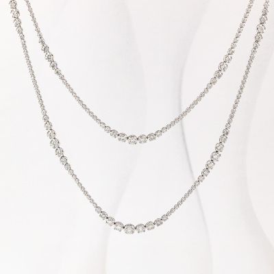 10.25ct Diamond Double Strand 4 Way Necklace - 2