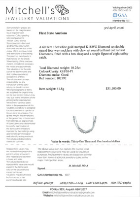 10.25ct Diamond Double Strand 4 Way Necklace - 8