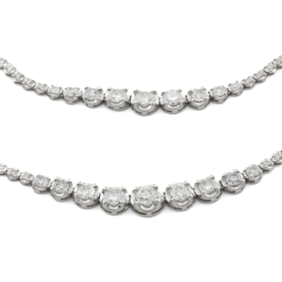 10.25ct Diamond Double Strand 4 Way Necklace - 9