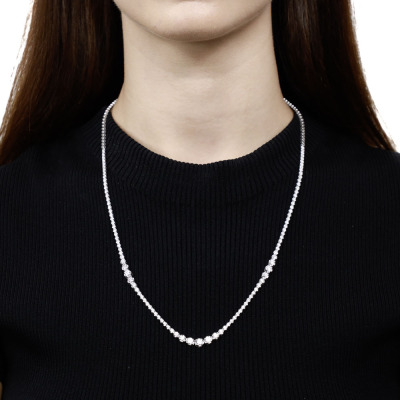 10.25ct Diamond Double Strand 4 Way Necklace - 15