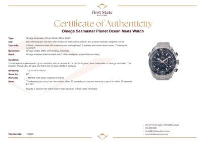 Omega Seamaster Planet Ocean Mens Watch - 4