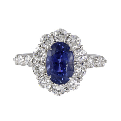 3.26ct Unheated Madagascar Sapphire Ring AIGS