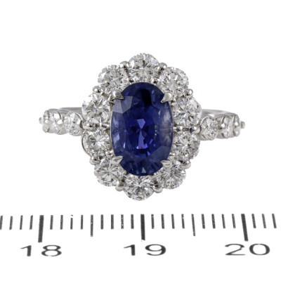 3.26ct Unheated Madagascar Sapphire Ring AIGS - 3