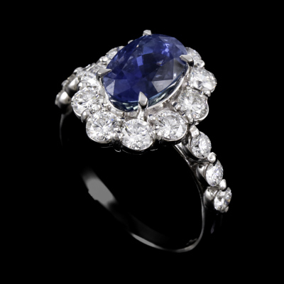 3.26ct Unheated Madagascar Sapphire Ring AIGS - 7