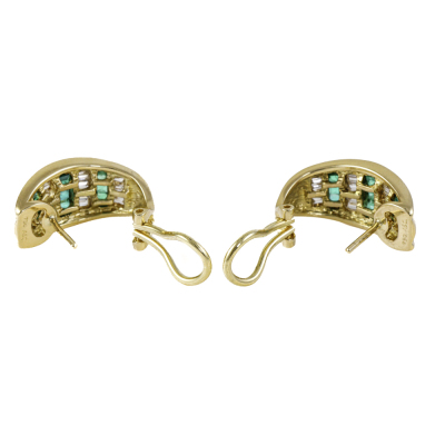 1.15ct Emerald & 1.00ct Diamond Earrings - 5