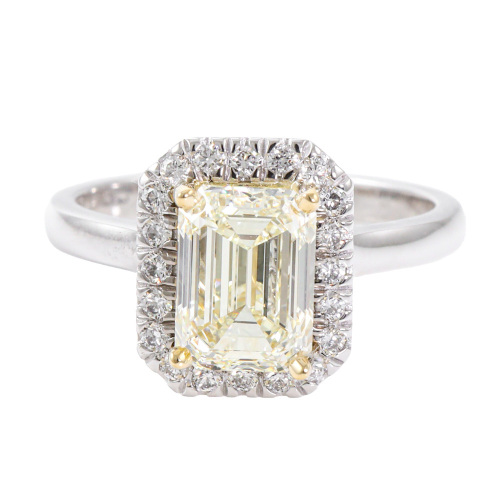 2.01ct Diamond Halo Ring GIA S-T VVS2