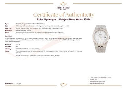 Rolex Oysterquartz Datejust Mens Watch 17014 - 5