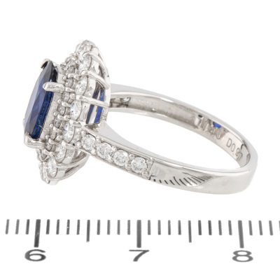 Unheated 1.40ct Sapphire & Diamond Ring - 3