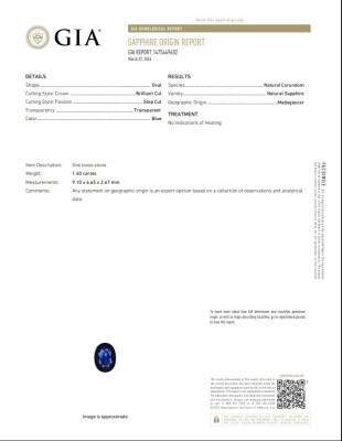 Unheated 1.40ct Sapphire & Diamond Ring - 4