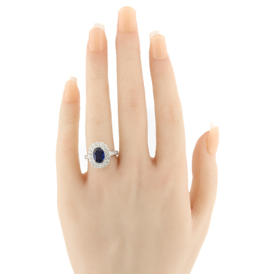 Unheated 1.40ct Sapphire & Diamond Ring - 7