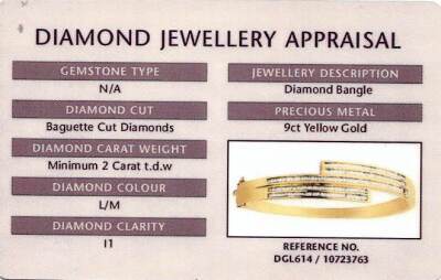 2.00ct Baguette Cut Diamond Bangle - 4