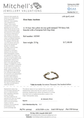 18ct Gold Chain Bracelet, 25.9g - 4