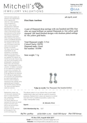 3.51ct Diamond Dress Earrings - 4
