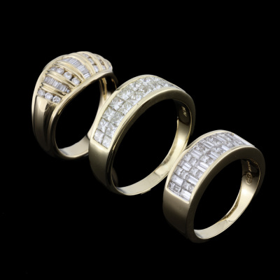 Three Diamond Dress Rings, 18ct Gold - 7