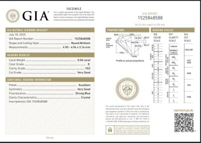 1.00ct Diamond Studs GIA D VS2 - 5