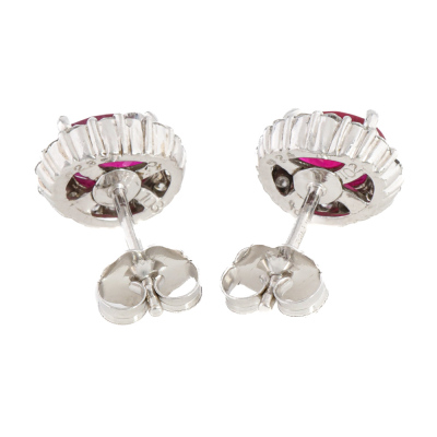 2.05ct Burmese Ruby & Diamond Earrings GSL - 3