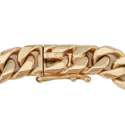 Curb Link Gold Chain Bracelet, 18ct 54.0g - 2