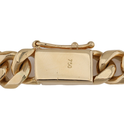 Curb Link Gold Chain Bracelet, 18ct 54.0g - 3
