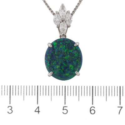 5.03ct Black Opal & Diamond Pendant - 2