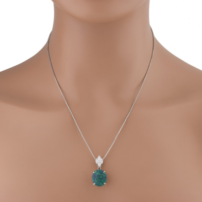 5.03ct Black Opal & Diamond Pendant - 6