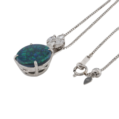 5.03ct Black Opal & Diamond Pendant - 7
