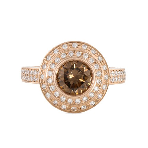 1.03ct Centre Cognac Diamond Halo Ring