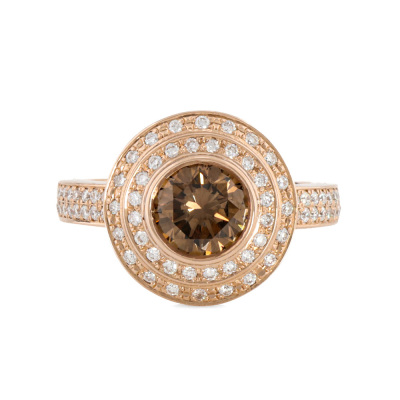 1.03ct Centre Cognac Diamond Halo Ring