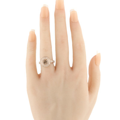 1.03ct Centre Cognac Diamond Halo Ring - 6