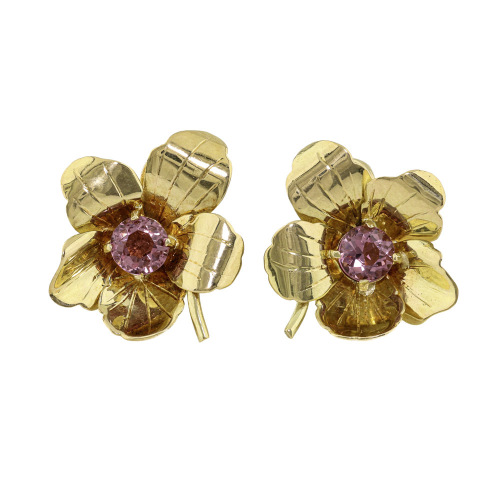 1.60ct Pink Tourmaline Flora Earrings
