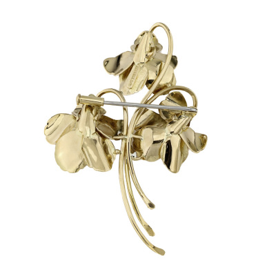 1.60ct Pink Tourmaline Gold Brooch, 15.0g - 2