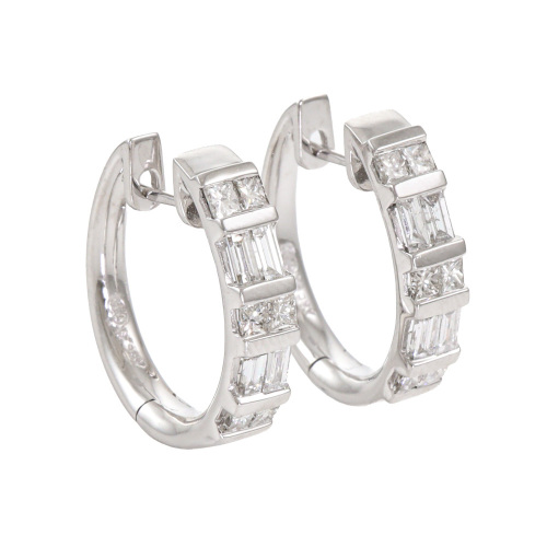 1.00ct Diamond Hoop Earrings
